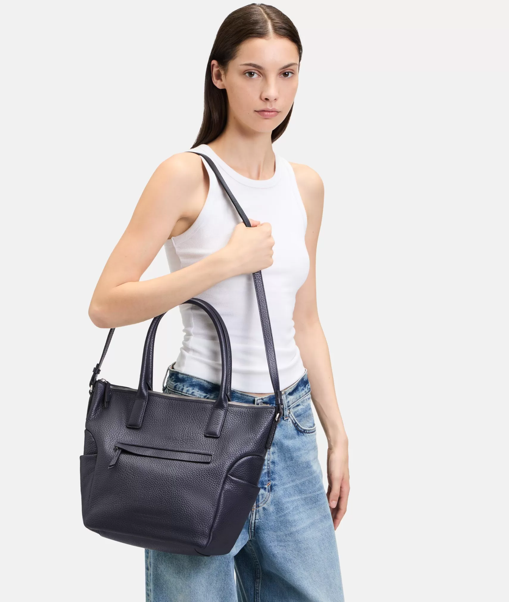 LIEBESKIND BERLIN Leather Bags | Shoulder Bags>Annie Satchel M navy