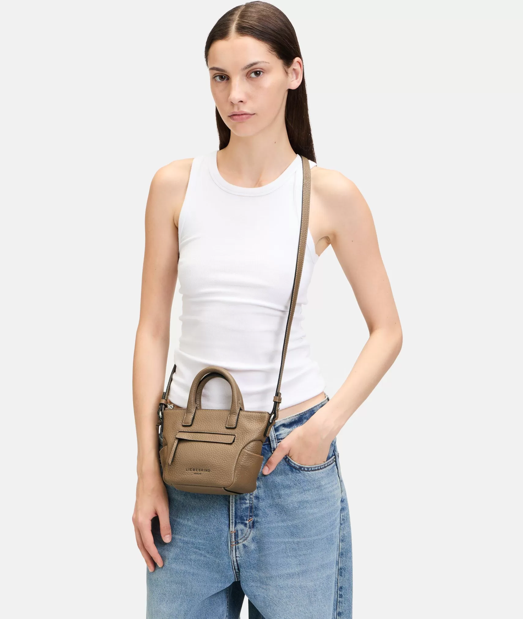 LIEBESKIND BERLIN Leather Bags | Shoulder Bags>Annie Satchel XS sandstone