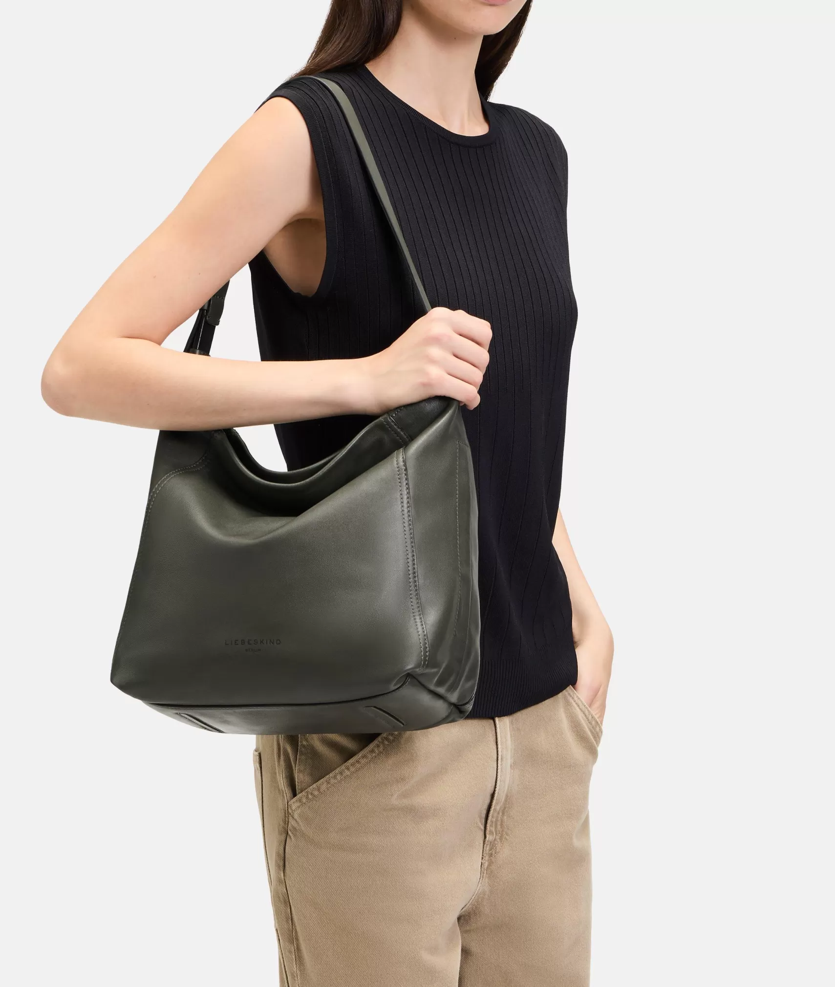 LIEBESKIND BERLIN Business Bags | Leather Bags>Chudy Hobo M olive