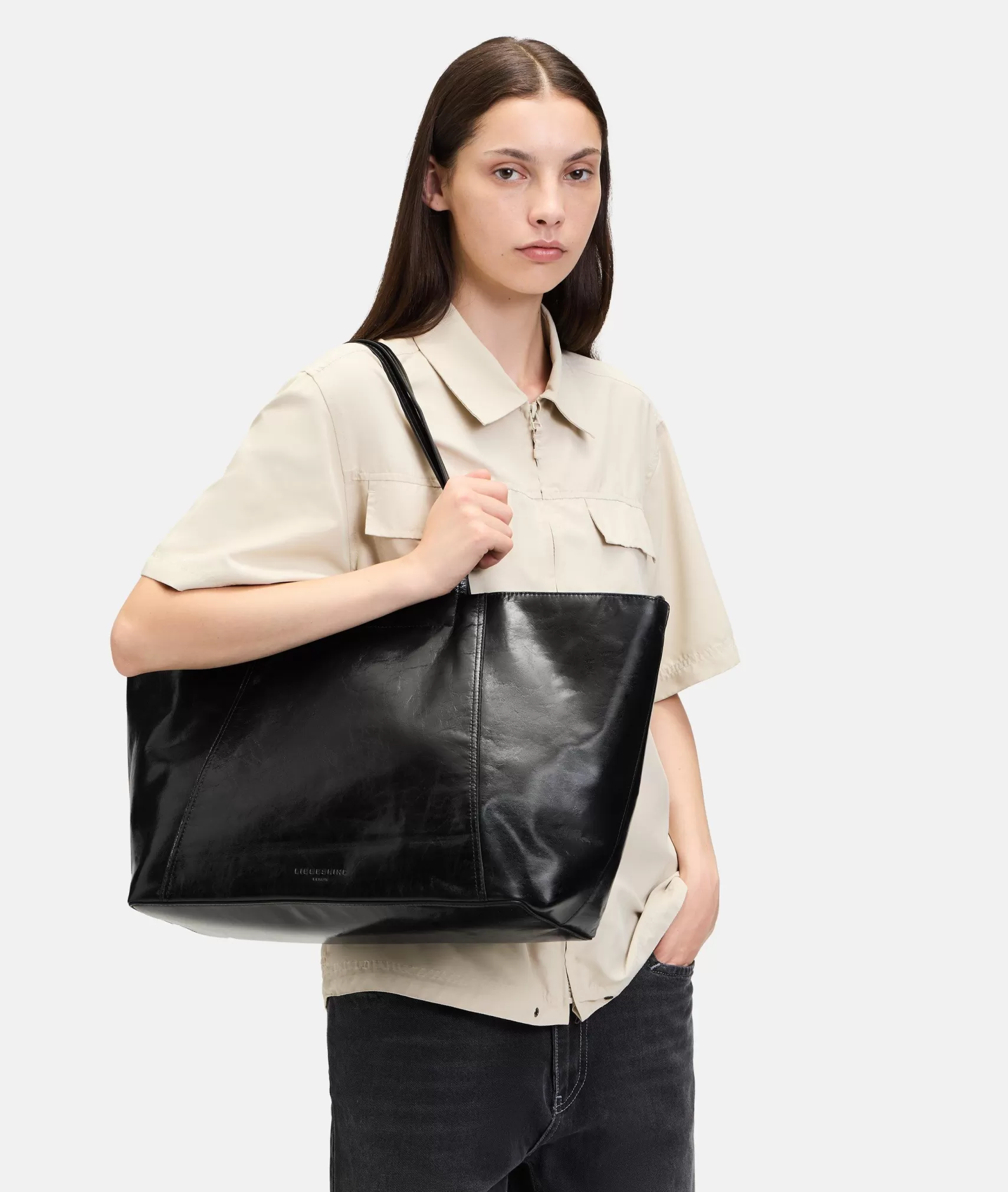 LIEBESKIND BERLIN Business Bags | Leather Bags>Chudy Shopper L black