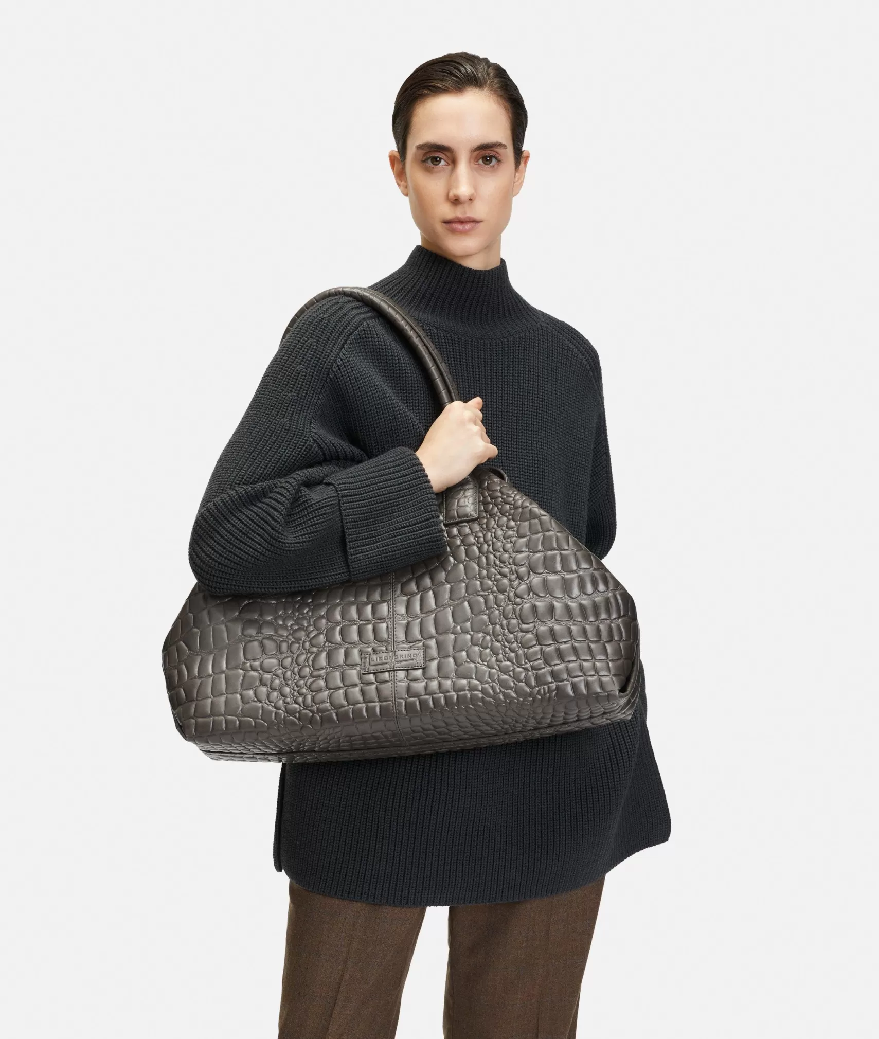 LIEBESKIND BERLIN Leather Bags | Shopper>Croco Chelsea Shopper L mocca