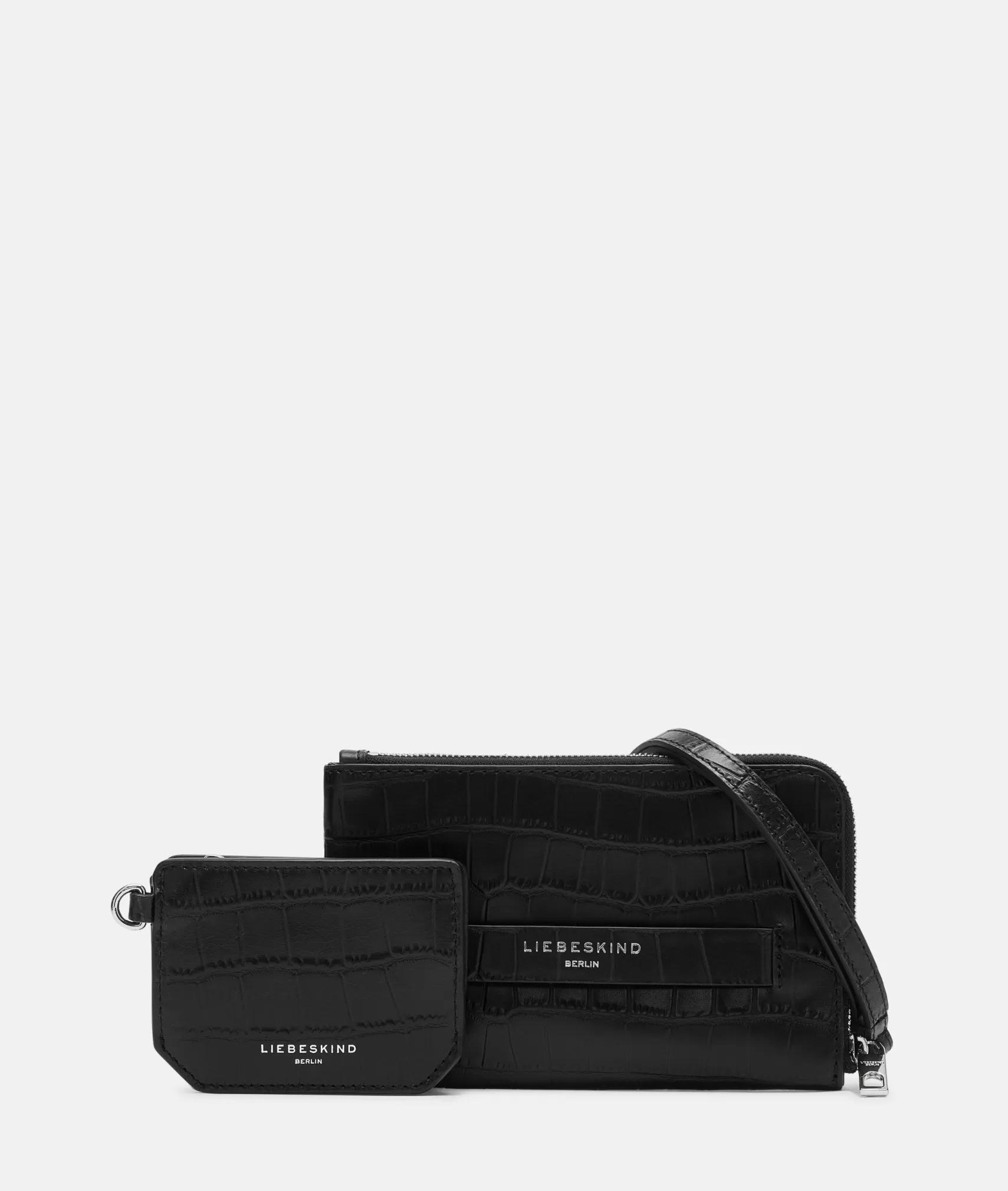 LIEBESKIND BERLIN Leather Bags | Sling Bags>Croco Lora Pouch black