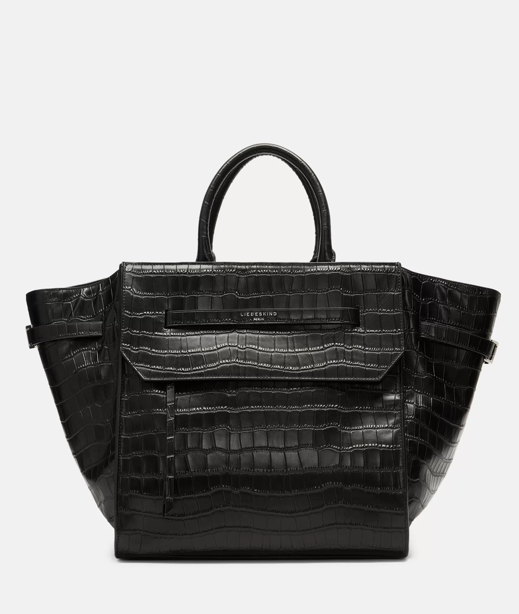 LIEBESKIND BERLIN Business Bags | Leather Bags>Croco Lora Satchel L black