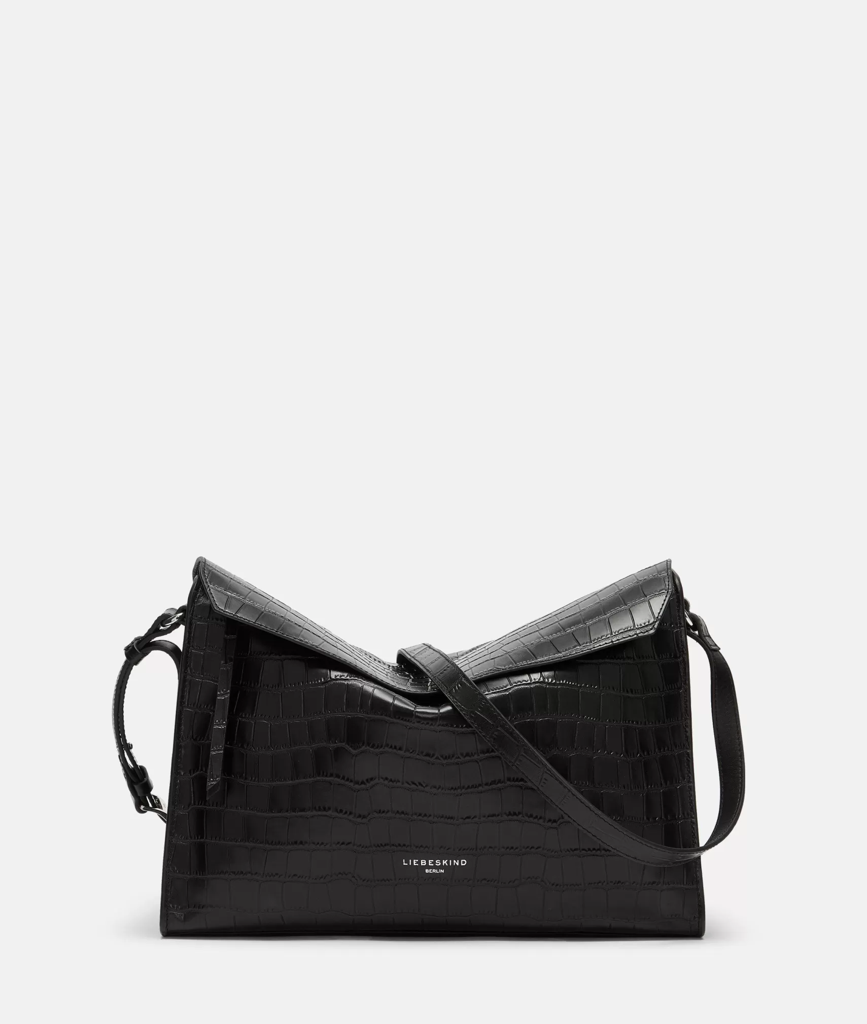 LIEBESKIND BERLIN Leather Bags | Sling Bags>Croco Lora Shoulder Bag M black