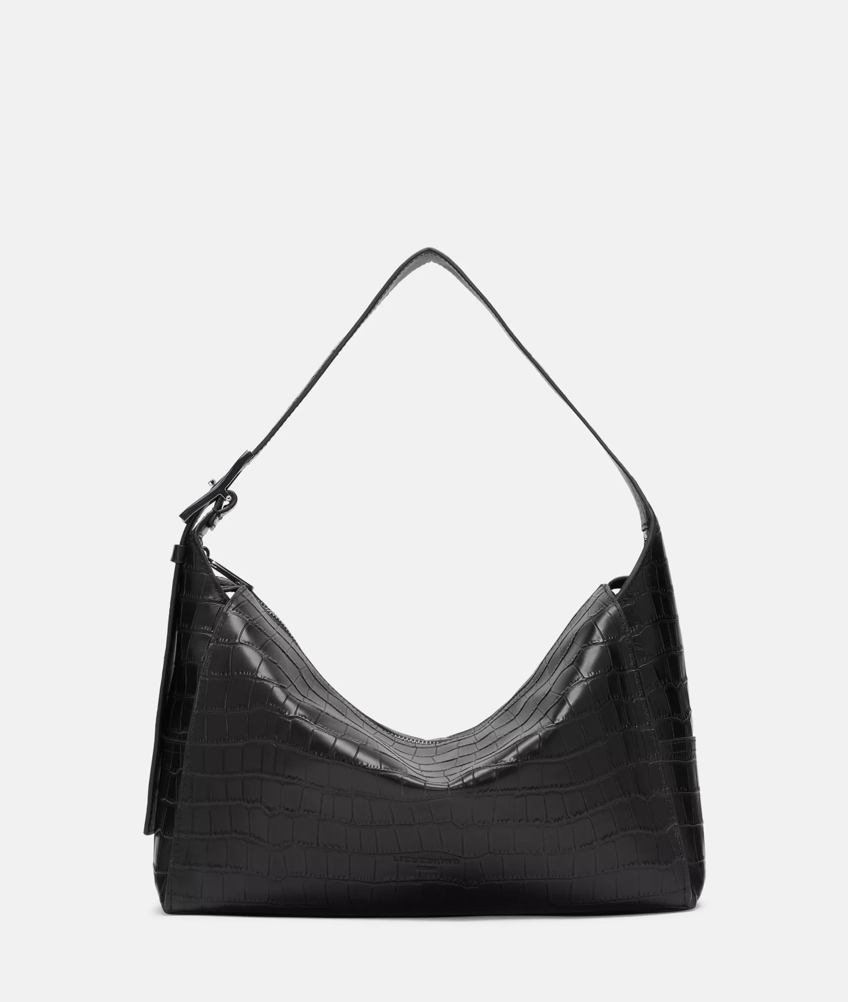 LIEBESKIND BERLIN Bestsellers | Leather Bags>Croco Lou Hobo M black