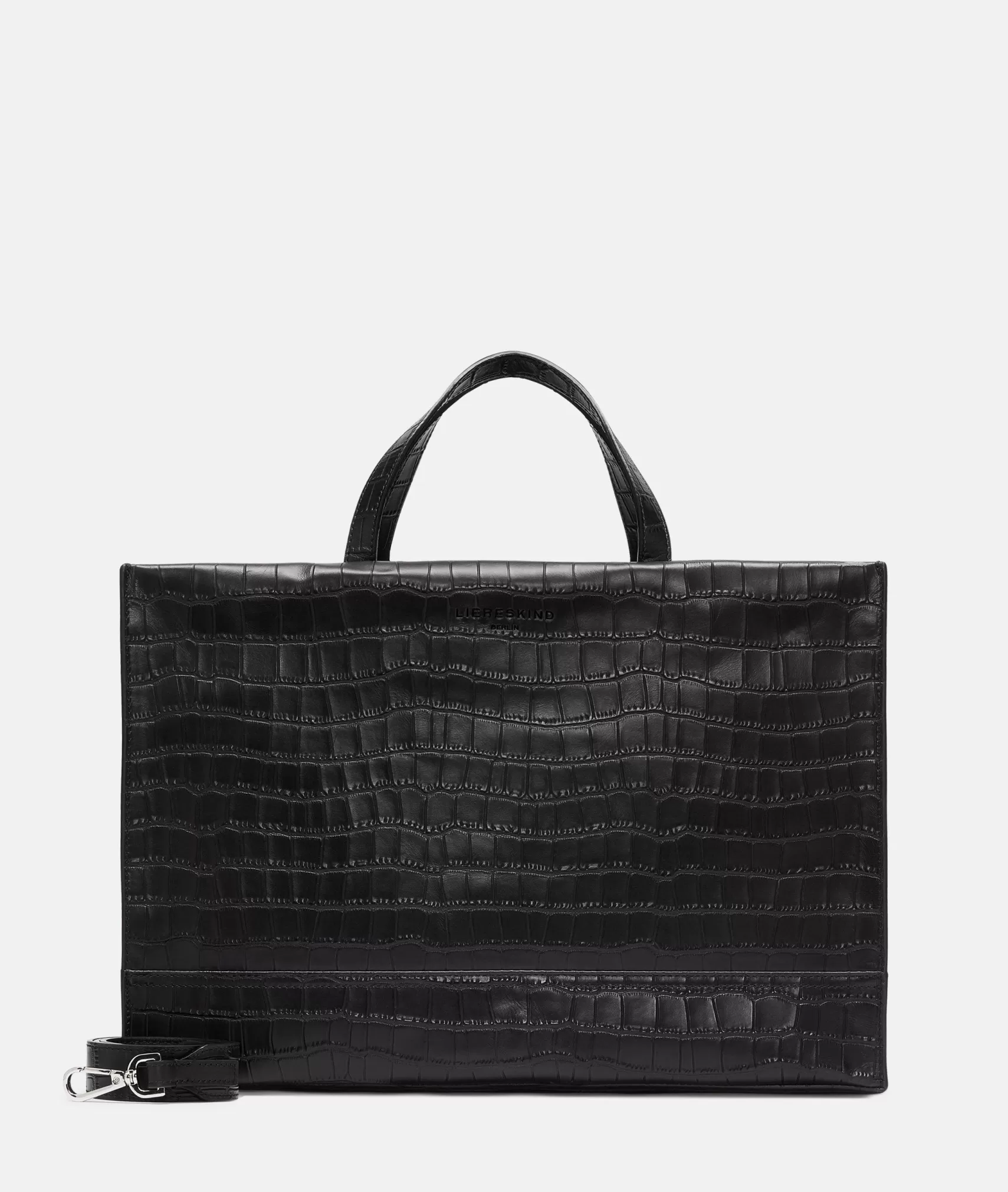 LIEBESKIND BERLIN Bestsellers | Leather Bags>Croco Lou Satchel L black