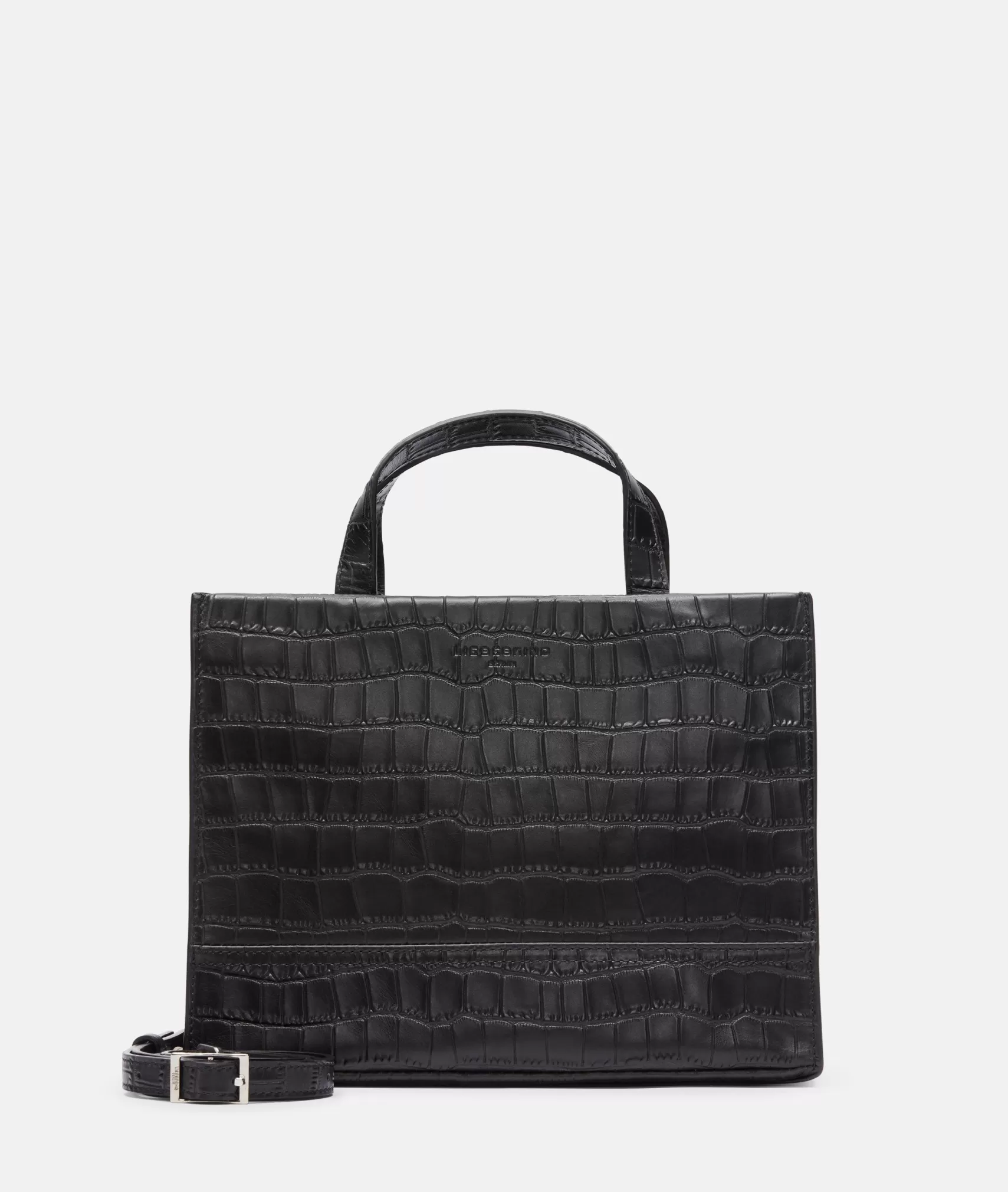 LIEBESKIND BERLIN Leather Bags | Shoulder Bags>Croco Lou Satchel M black