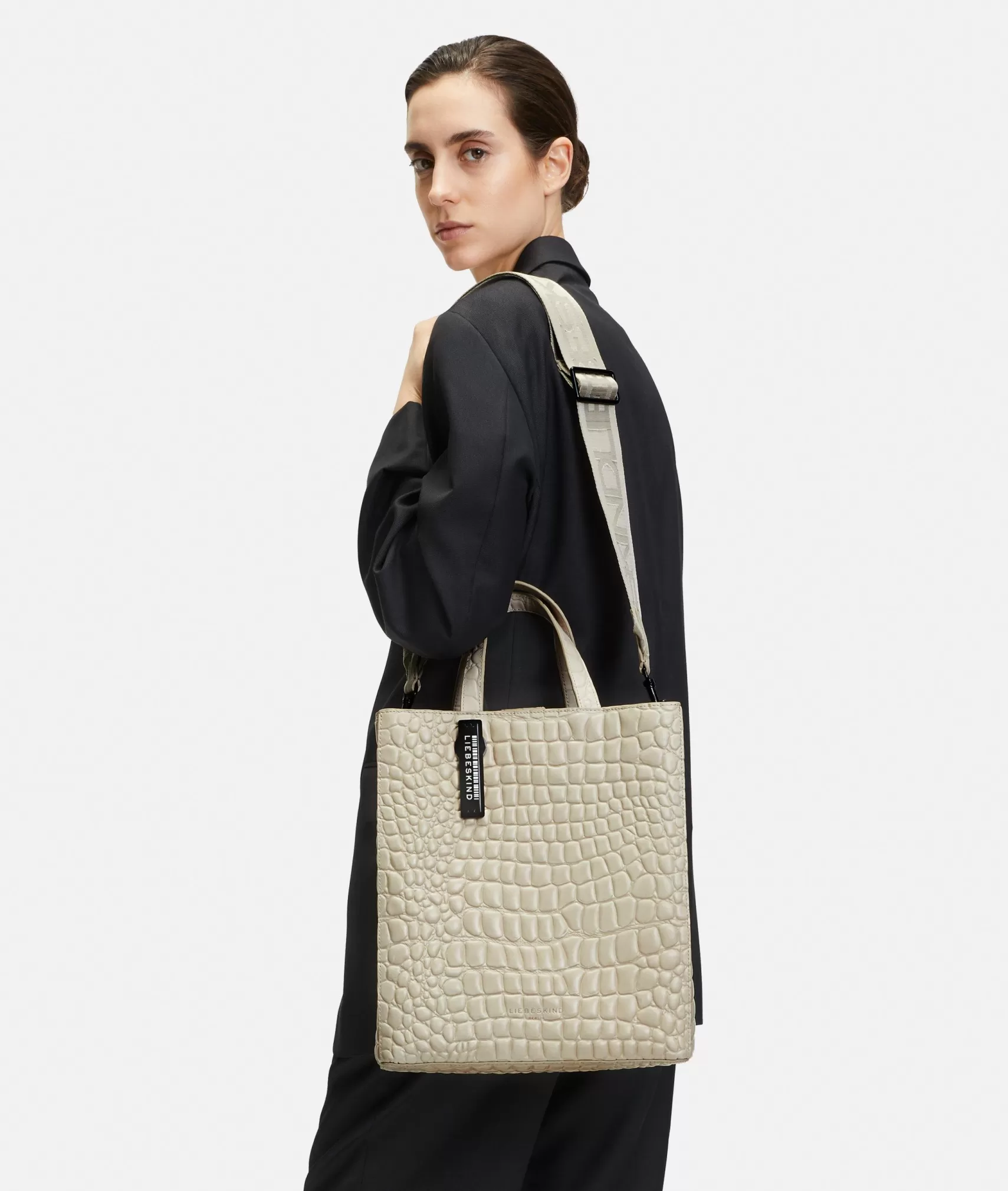 LIEBESKIND BERLIN Shopper>Croco Paper Bag Tote M cream