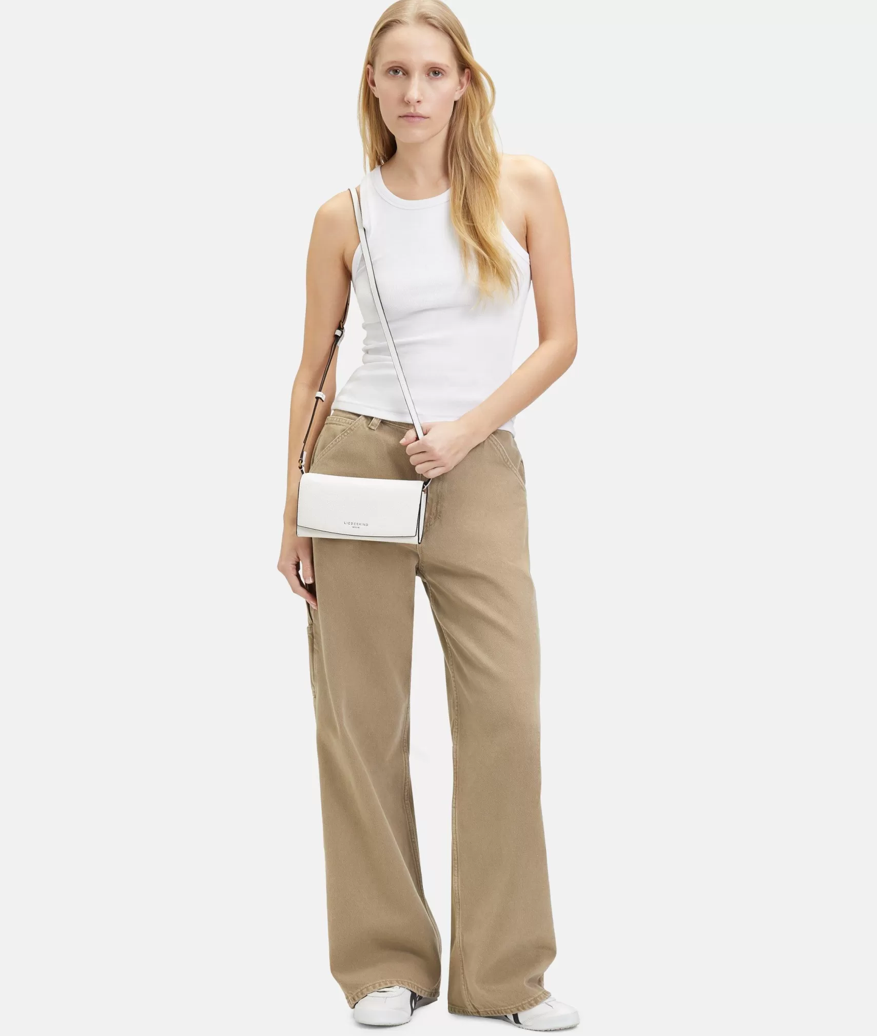 LIEBESKIND BERLIN Leather Bags | Clutch Bags>Crossbody white