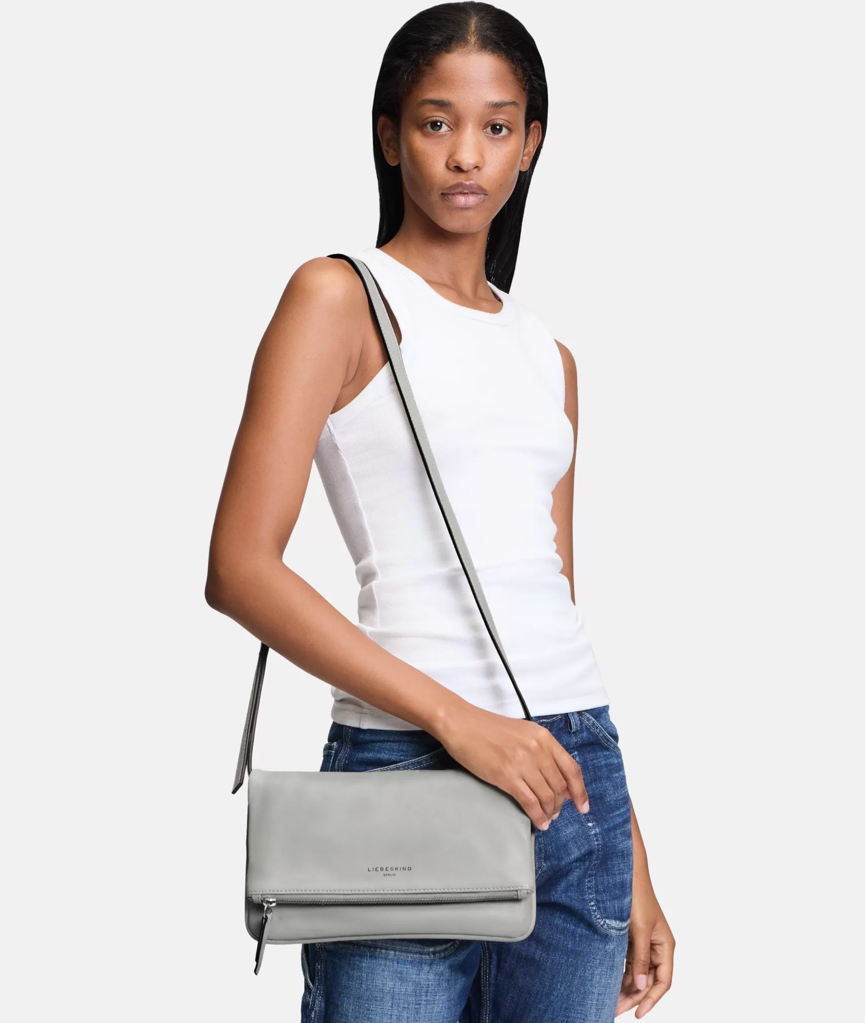 LIEBESKIND BERLIN Leather Bags | Sling Bags>Crossbody pigeongrey