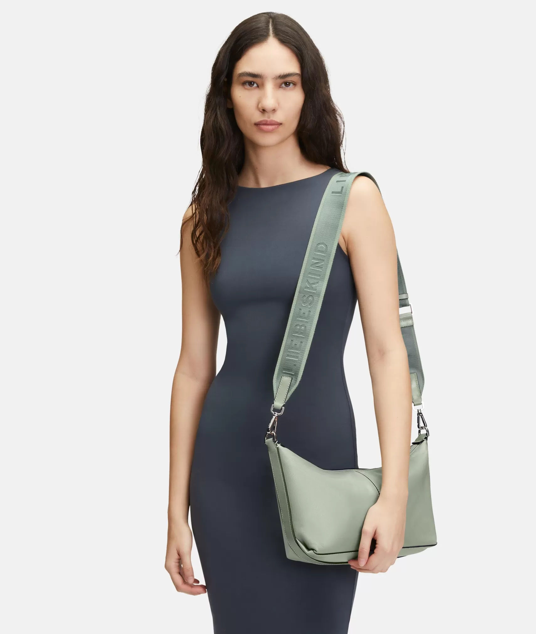 LIEBESKIND BERLIN Leather Bags | Shoulder Bags>Hobo sagegreen