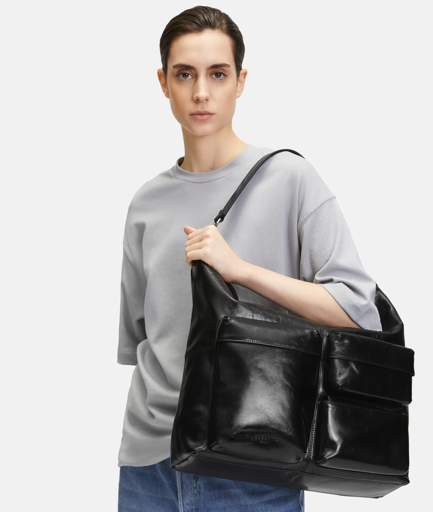 LIEBESKIND BERLIN Leather Bags | Shoulder Bags>Hobo L black