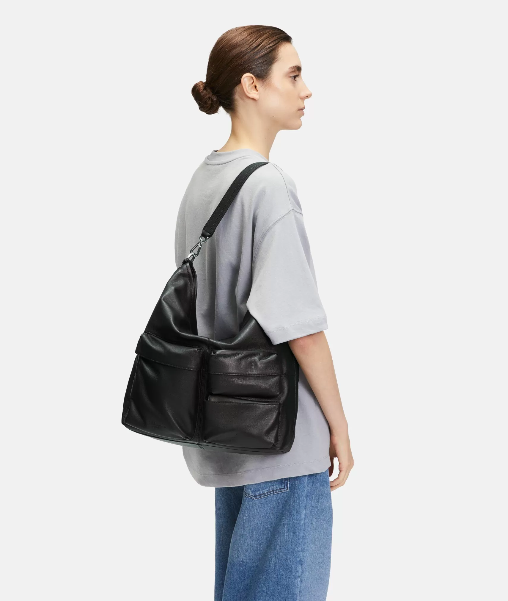 LIEBESKIND BERLIN Leather Bags | Shoulder Bags>Hobo M black