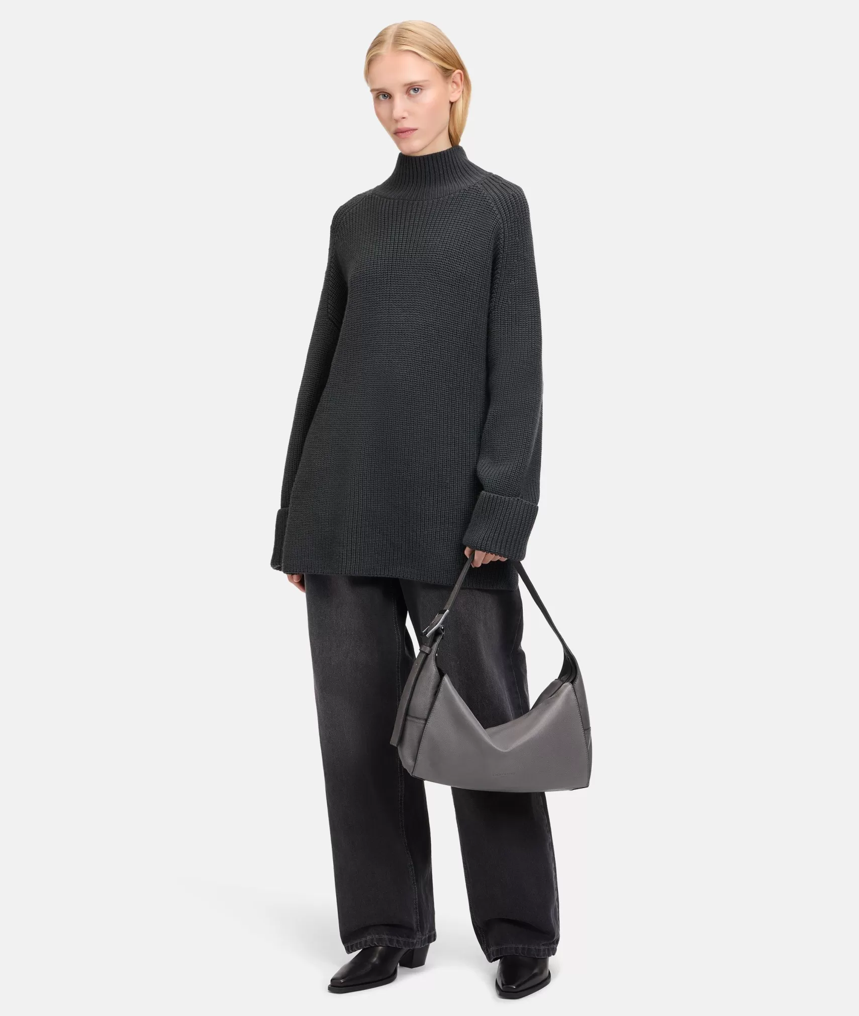 LIEBESKIND BERLIN Bestsellers | Leather Bags>Lou Hobo M grey