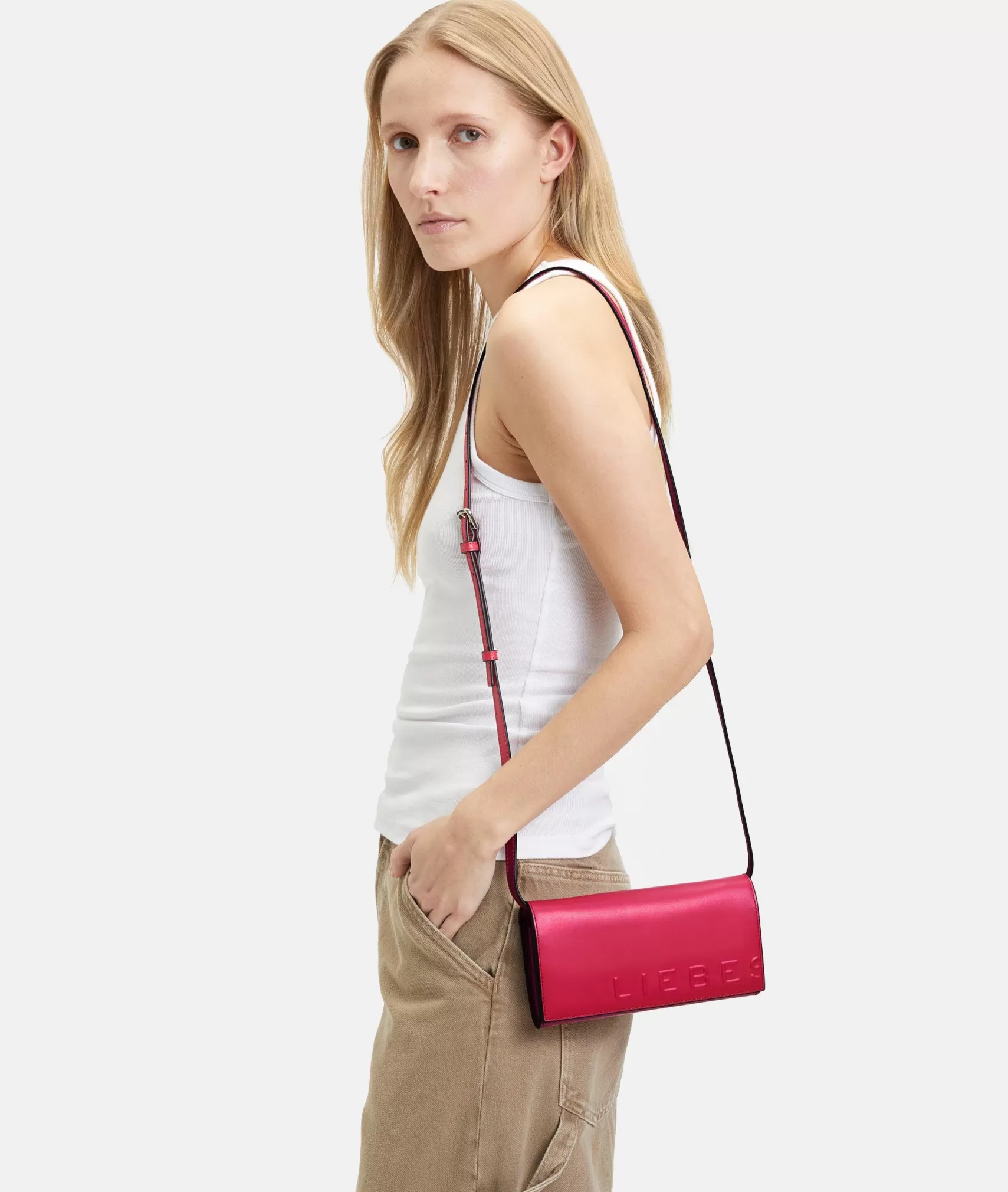 LIEBESKIND BERLIN Leather Bags | Clutch Bags>Paper Bag Crossbody XS raspberry