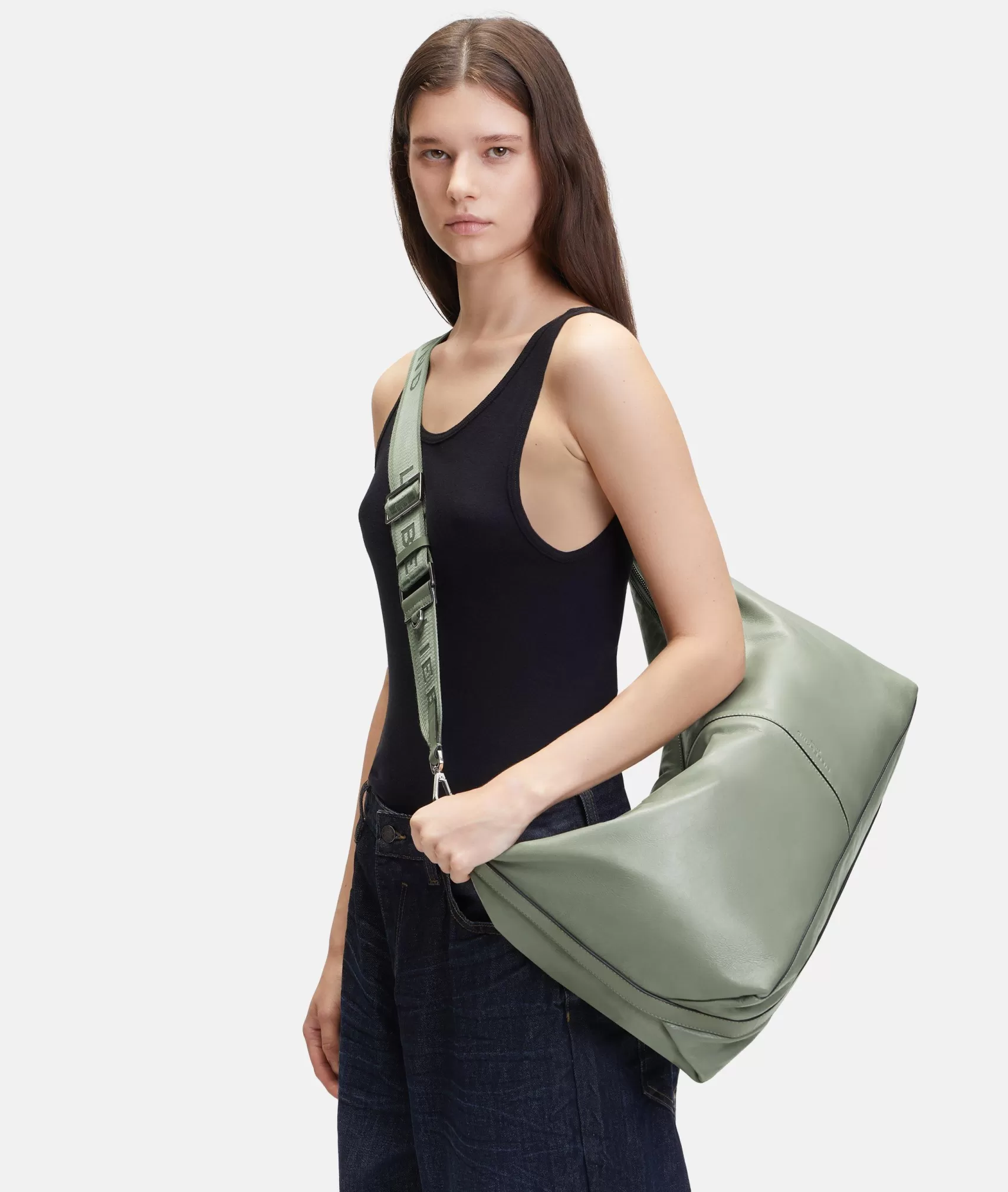 LIEBESKIND BERLIN Leather Bags | Shoulder Bags>Paris Hobo L sagegreen