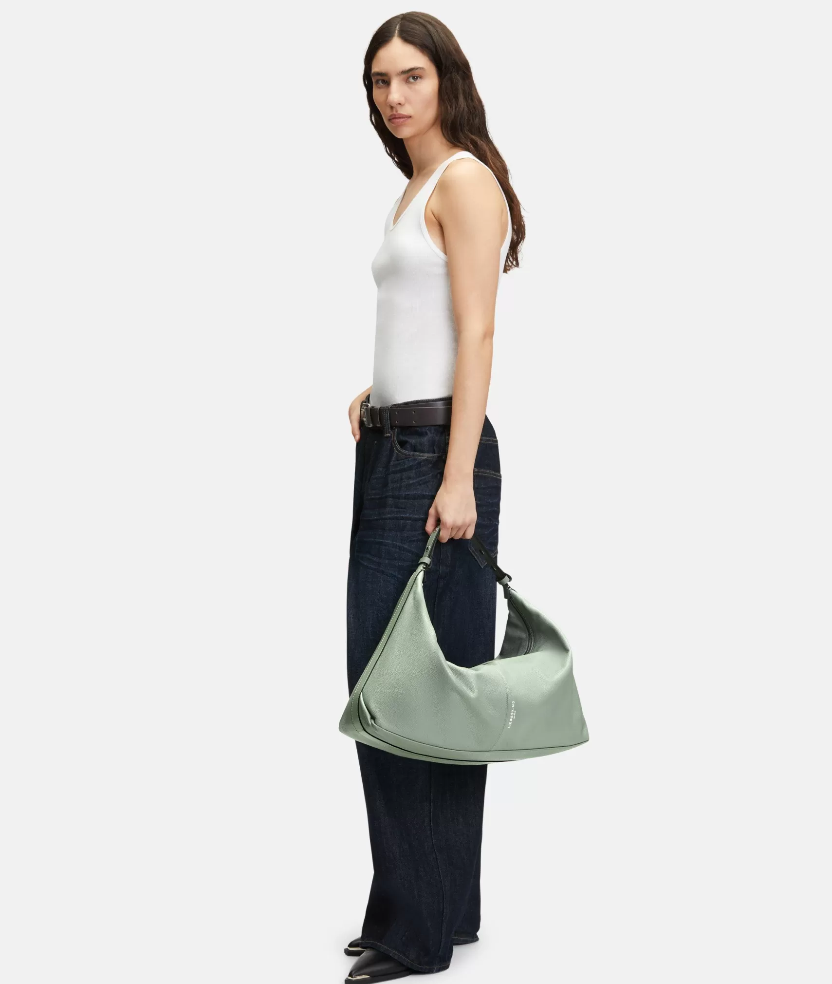 LIEBESKIND BERLIN Leather Bags | Shoulder Bags>Paris Hobo L sagegreen